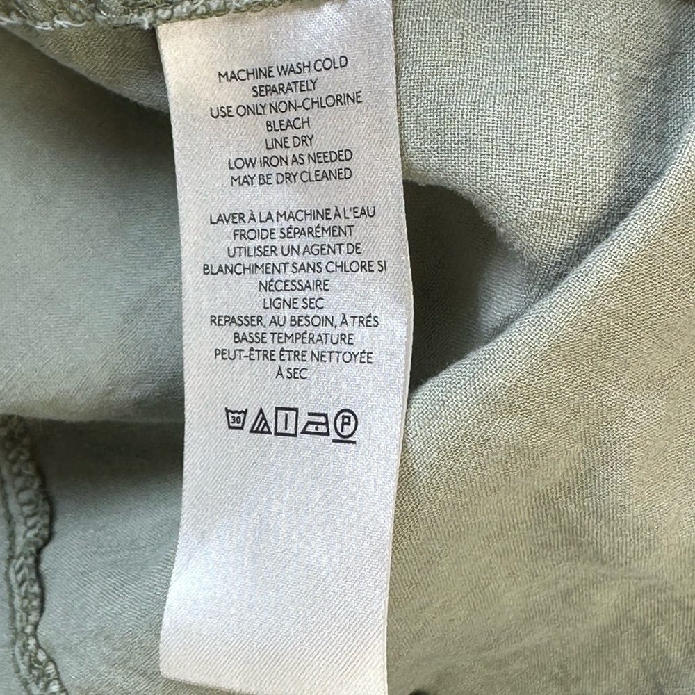 We The Free Sage Linen/Viscose Button Down Collared Shirt | Size Medium - Picture 7 of 10
